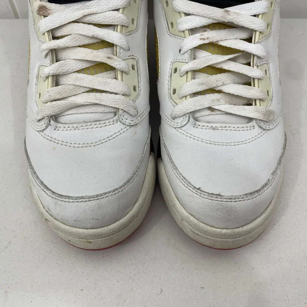 Air Jordan Retro V 5 Fire Red 2006 134092-162 White/Red/Black GS Size 5Y No Box